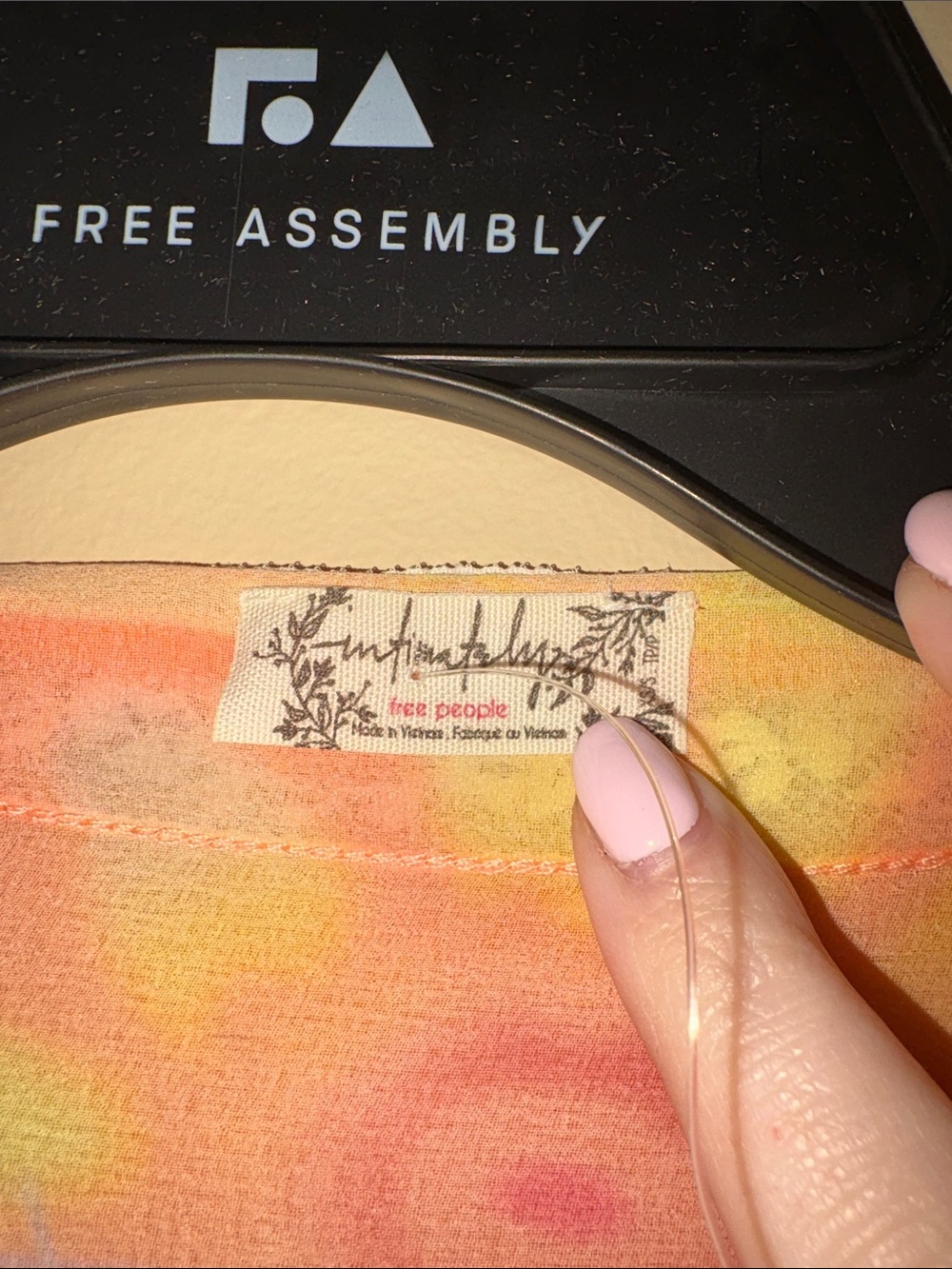 Free People Pastel Tie-Dye Slip Top in Peach and Yellow - Picture 2 of 4